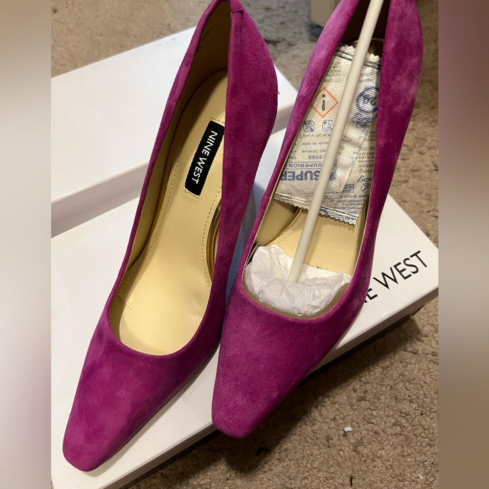 Nine West Pink Heels Classic Suede Pumps